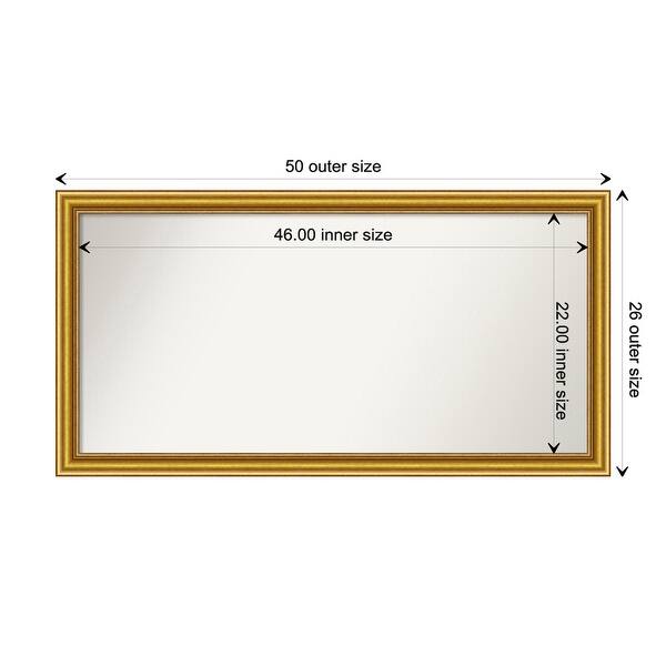 dimension image slide 29 of 93, Wall Mirror Choose Your Custom Size - Extra Large, Townhouse Gold Wood