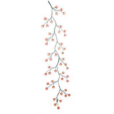 Kurt Adler 6-Foot Green Garland with 48 Red LED and Red Ball Lights - N/A