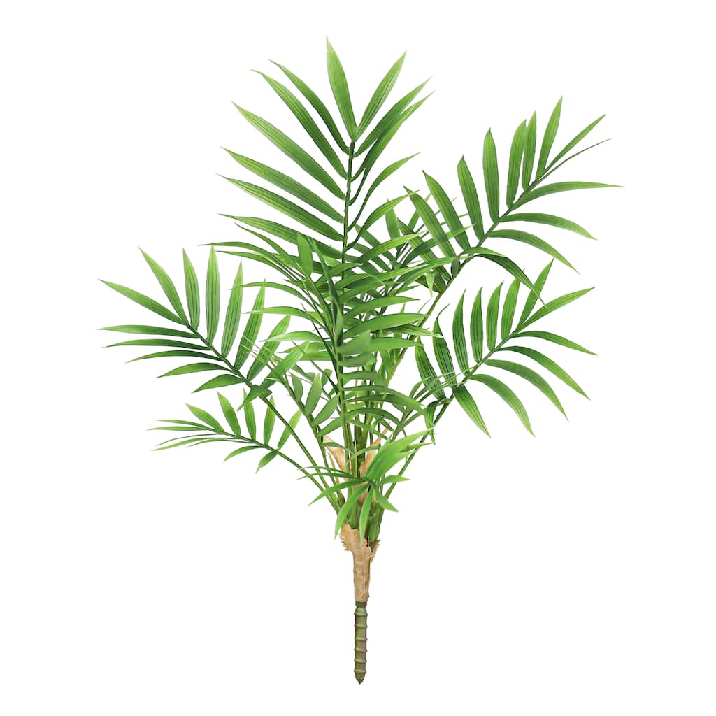 Set of 2 Artificial Palm Leaf Stem Plant Greenery Foliage Bush 16in - 16" L x 10" W x 10" DP