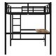 preview thumbnail 7 of 10, Full Size Metal Loft Bed with Power Outlet and LED Light, Space-Saving