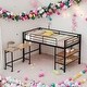 preview thumbnail 2 of 13, Modern Twin Size Metal Loft Bed with Desk and Shelves,Sturdy Construction