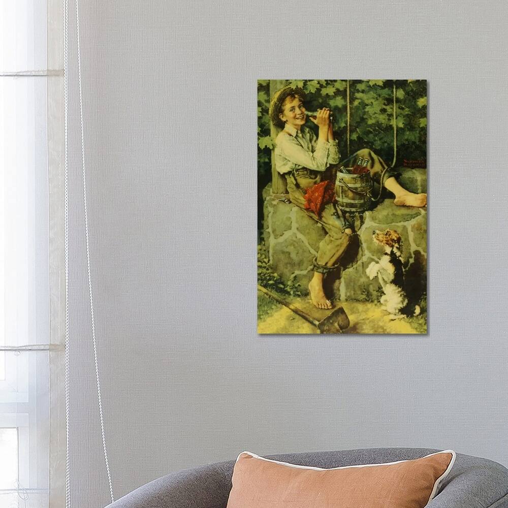 iCanvas "Fresh from the Well" by Norman Rockwell Canvas Print
