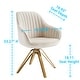 preview thumbnail 21 of 43, Art Leon Classical Swivel Office Accent Arm Chair with Golden Legs