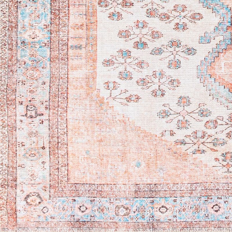 Livabliss Vintage Amelie Medallion Washable Area Rug