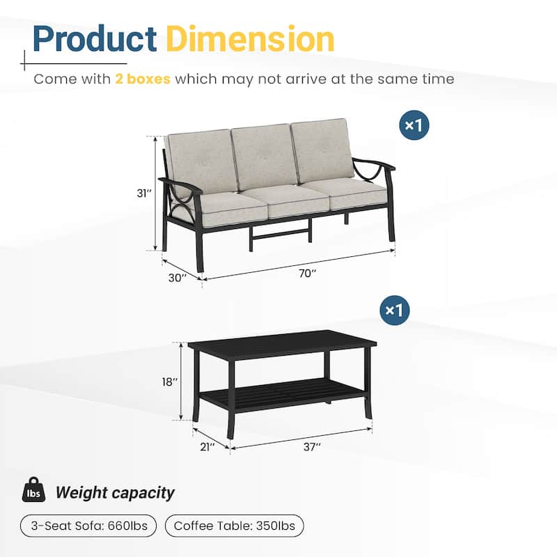 2 Piece Patio Conversation Set