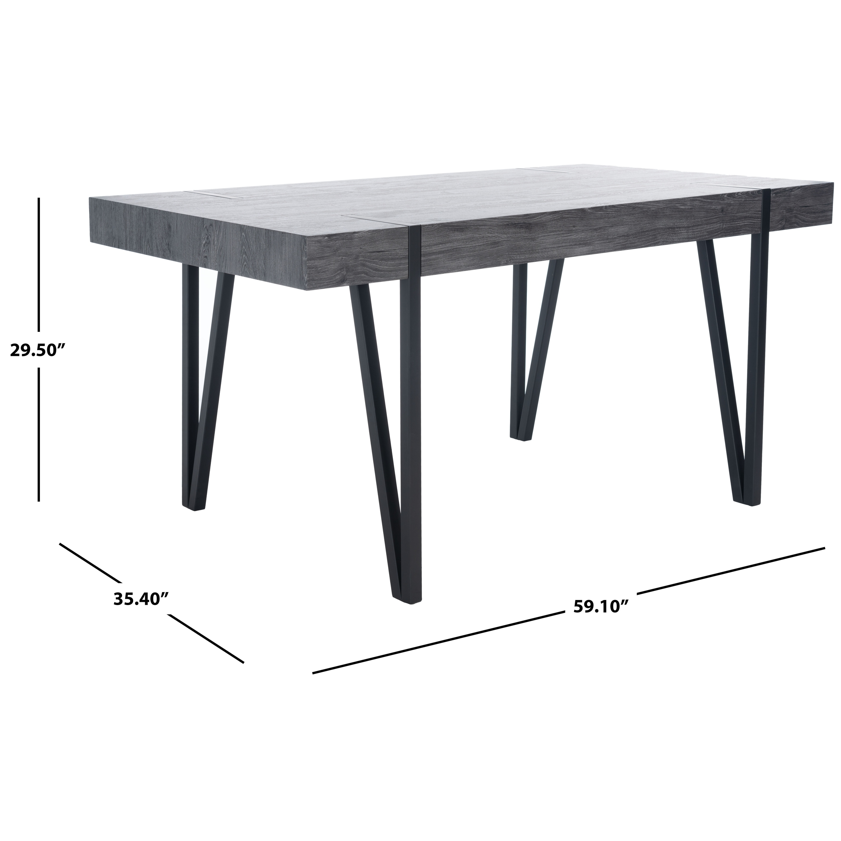 Safavieh home alyssa rustic industrial cheap brown and black dining table
