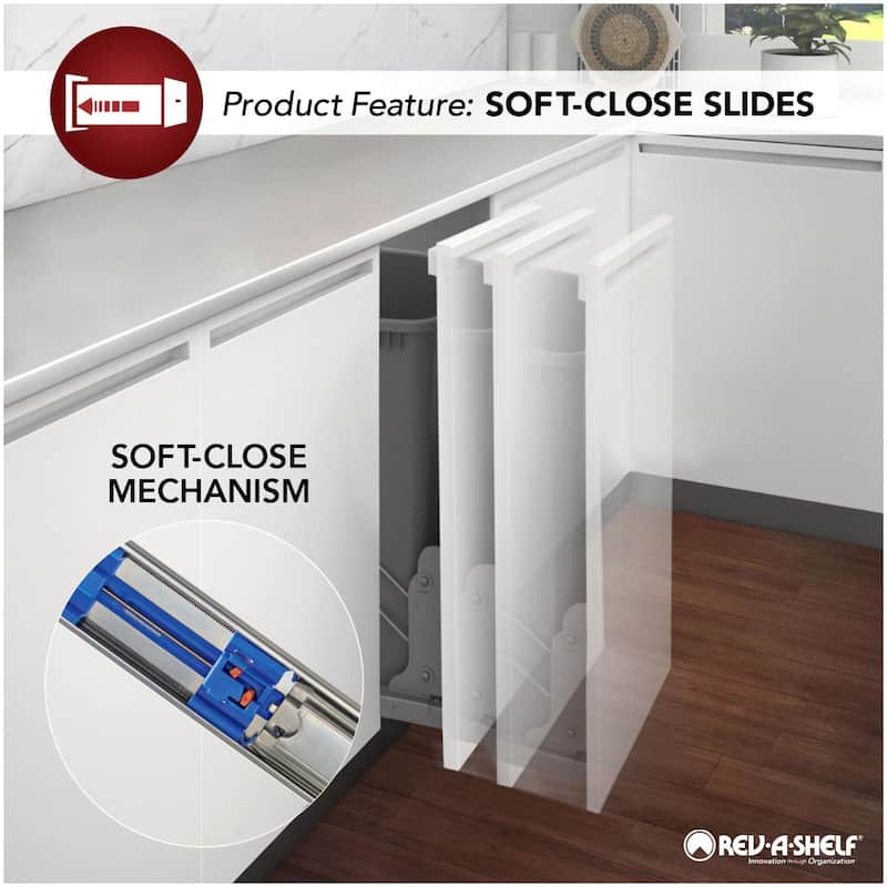 Rev-A-Shelf 5LB Series Bottom Mount Single Bin Trash Can - 30 Quart