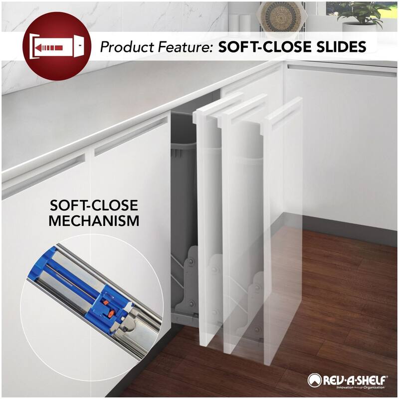Rev-A-Shelf CH Series Pull Out Double Hamper with Soft Close for 24