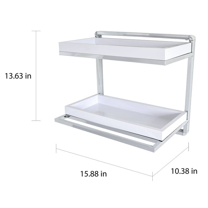 Danya B. Wall Mount 2-Tier Shelving Unit with Towel Rack