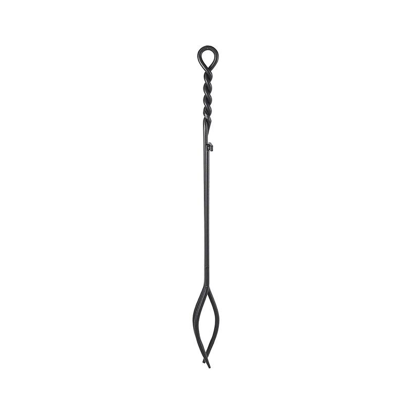 Achla Designs Rope Design Standard Fireplace Tongs, 28 Inch Tall, Black