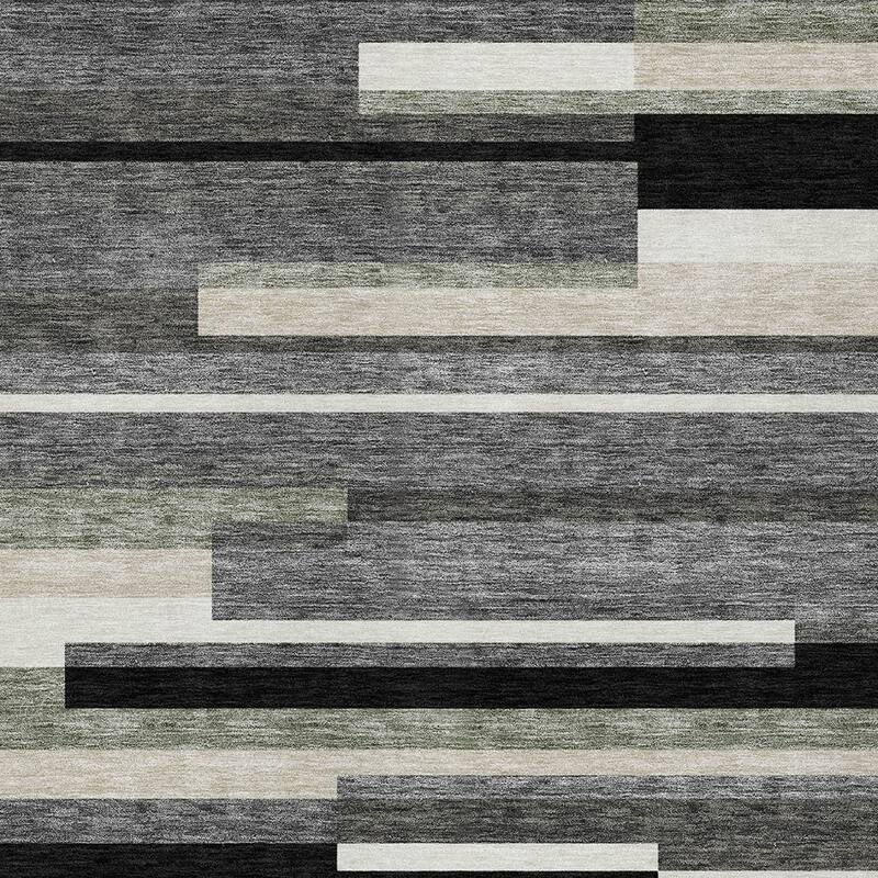 HomeRoots Striped Transitional Rectangle Outdoor Rug