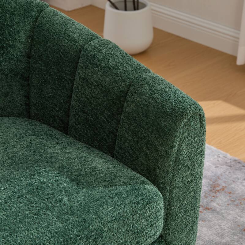 50.1" W Loveseat Sofa,Mid-Century Modern Chenille Sofa with Metal Legs