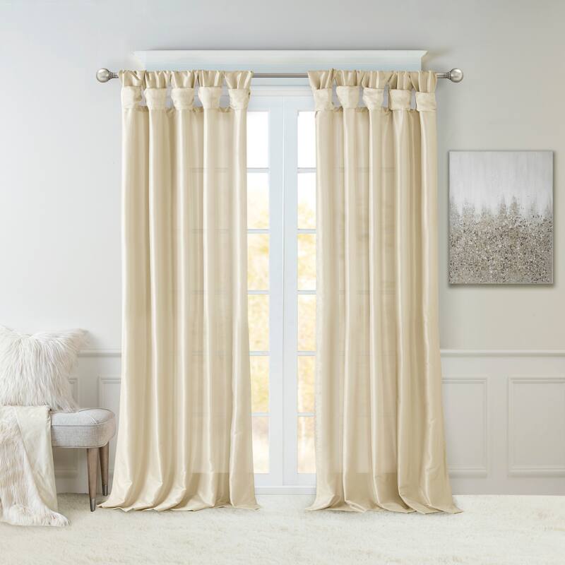 Twist Tab Lined Window Curtain Panel