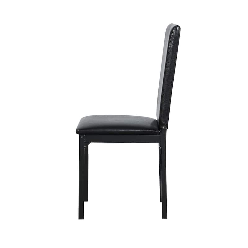 4-Piece Metal Frame Dining Seats,Faux Leather Upholstered