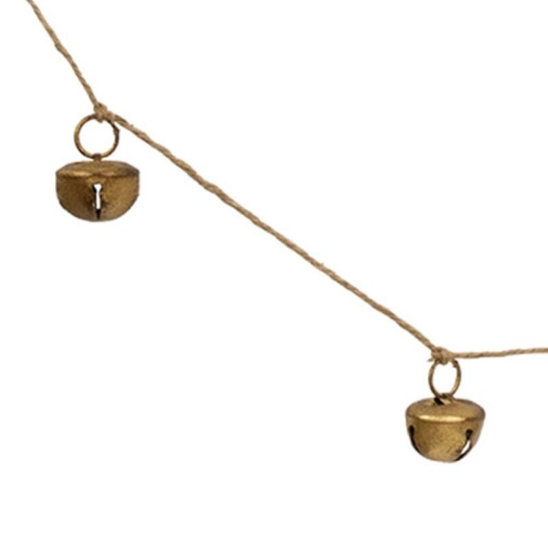 Vintage Gold Sleigh Bells Garland 4 Ft Christmas Decoration