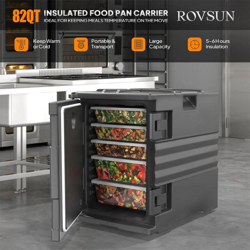 82 Qt. Food Carrier Warmer with Small Wheels