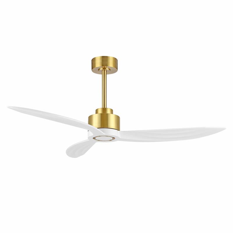 WINGBO 52" and 64" 3-Blades Indoor Celiing Fan without Light, DC Motor - 52" - Gold and White