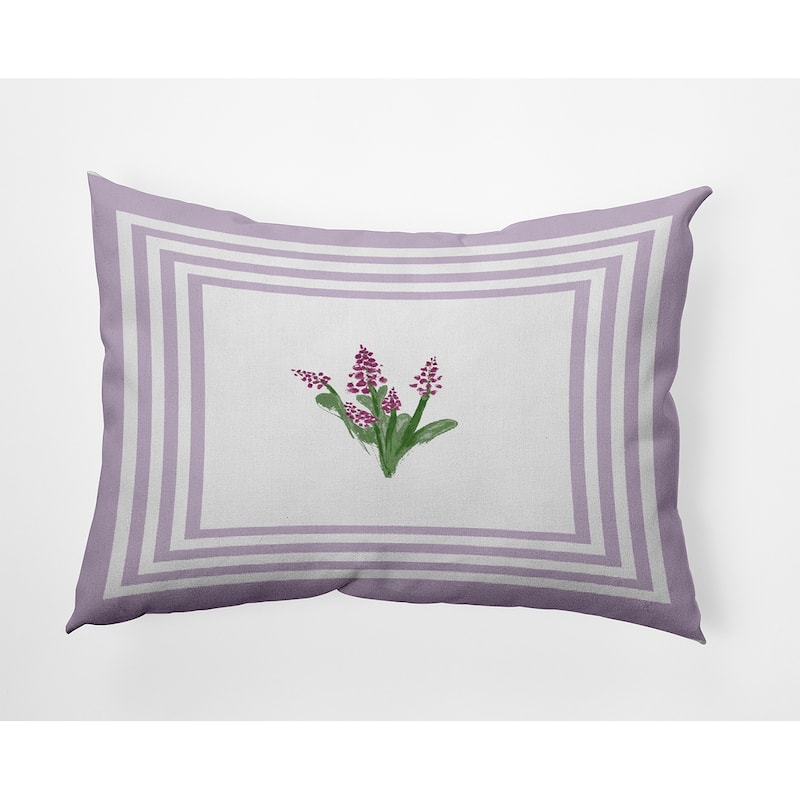 Framed Bouquets Decorative Throw Pillow - Light Purple - 14" x 20"