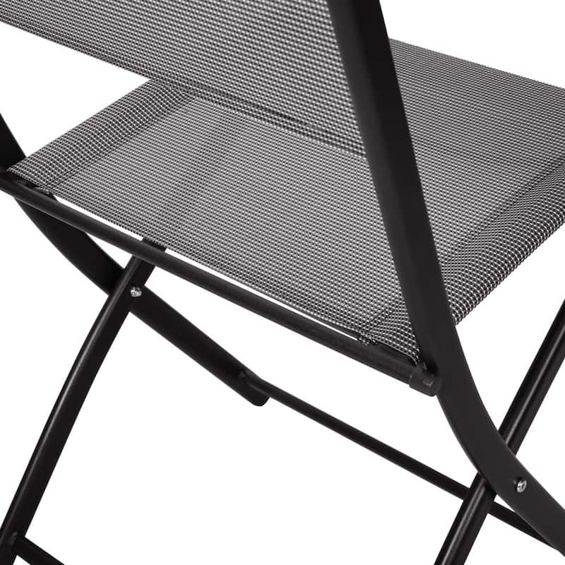 2 Pack Commercial Outdoor Flex Comfort Folding Chair with Metal Frame