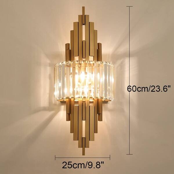 Modern crystal wall sconce gold bathroom vanity wall lighting fixture ...