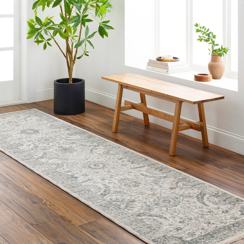 Artistic Weavers Dresden Medallion Area Rug - 2' 7" x 10' - Grey/Silver