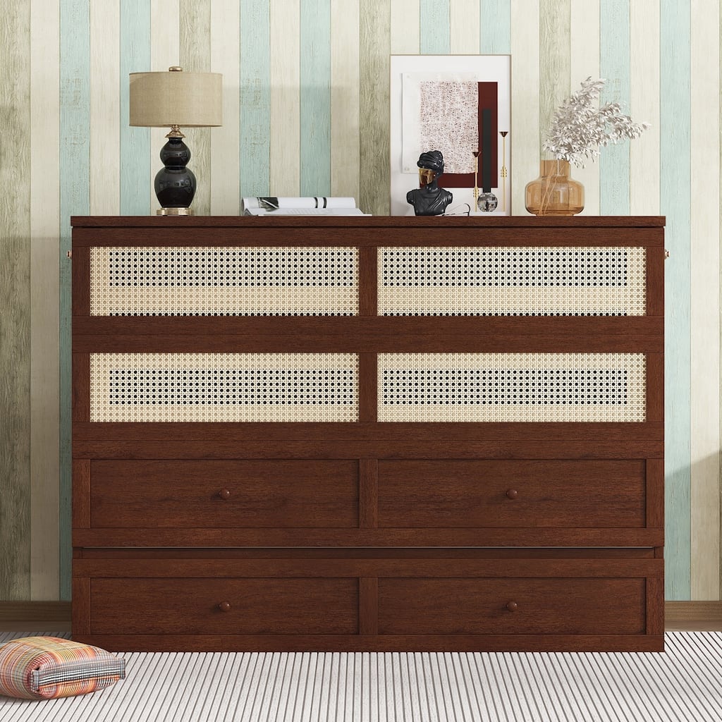 Versatile Queen Size Murphy Bed with Storage Functionality