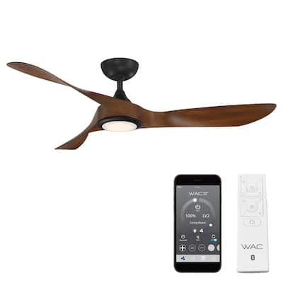 Swirl Indoor/Outdoor 3-Blade Smart Ceiling Fan 54in with 3000K LED and Remote Control. - 54
