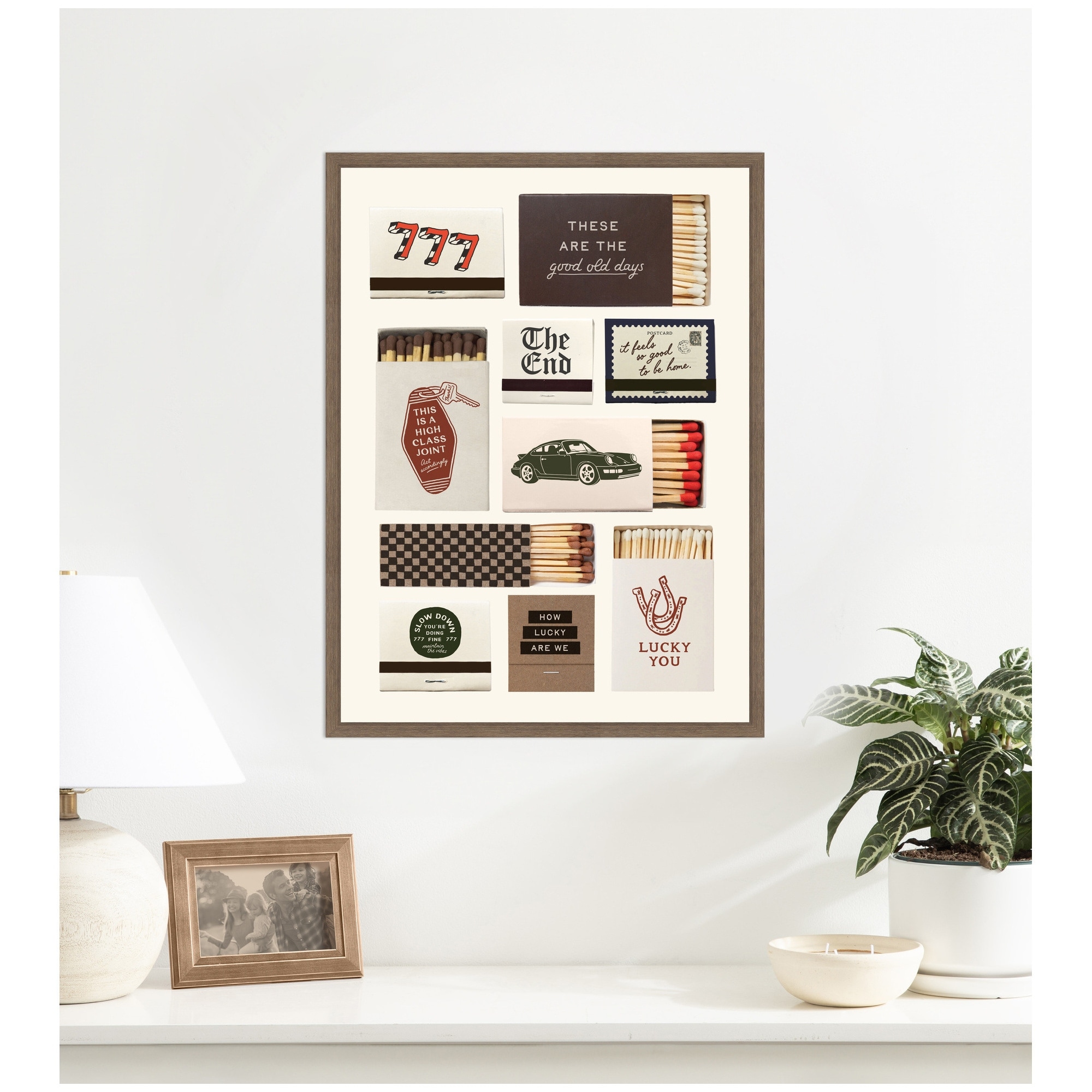 Kate and Laurel Vintage Matchbox by Lucky Guava Framed Canvas Wall Art Print