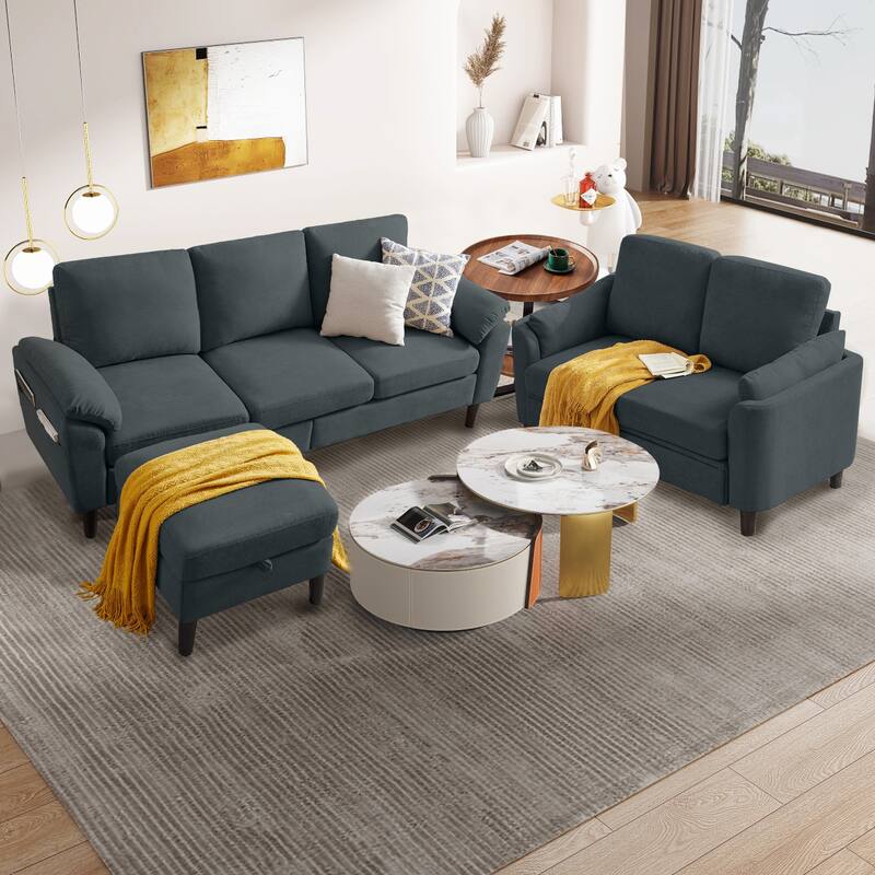 3-Pieces living room set - Dark Grey