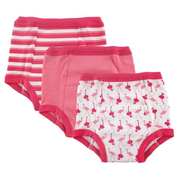 slide 1 of 1, Luvable Friends Baby and Toddler Girl Cotton Training Pants, Flamingo, 12-18 Months - Flamingo 12-18 Months - Flamingo