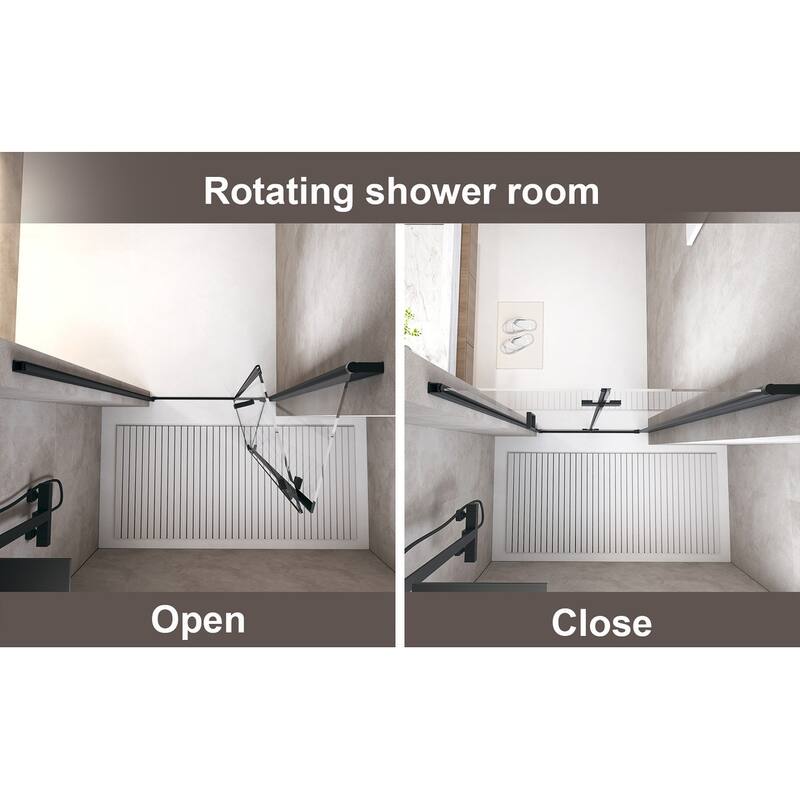 Bifold Shower Door Tempered Glass Aluminum Frame