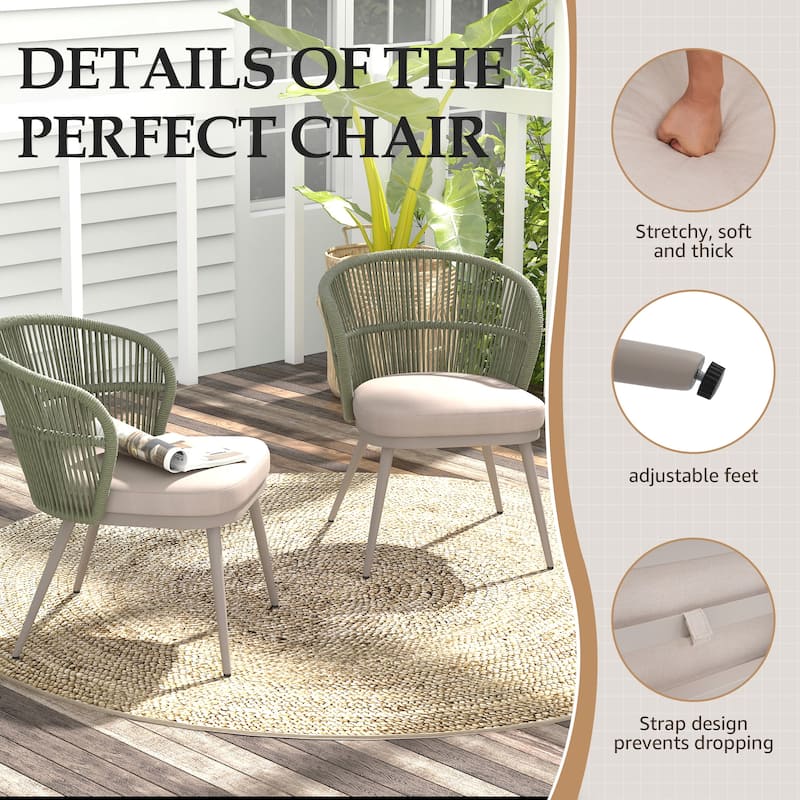 Outdoor 2-piece Dining Chair with Cushion