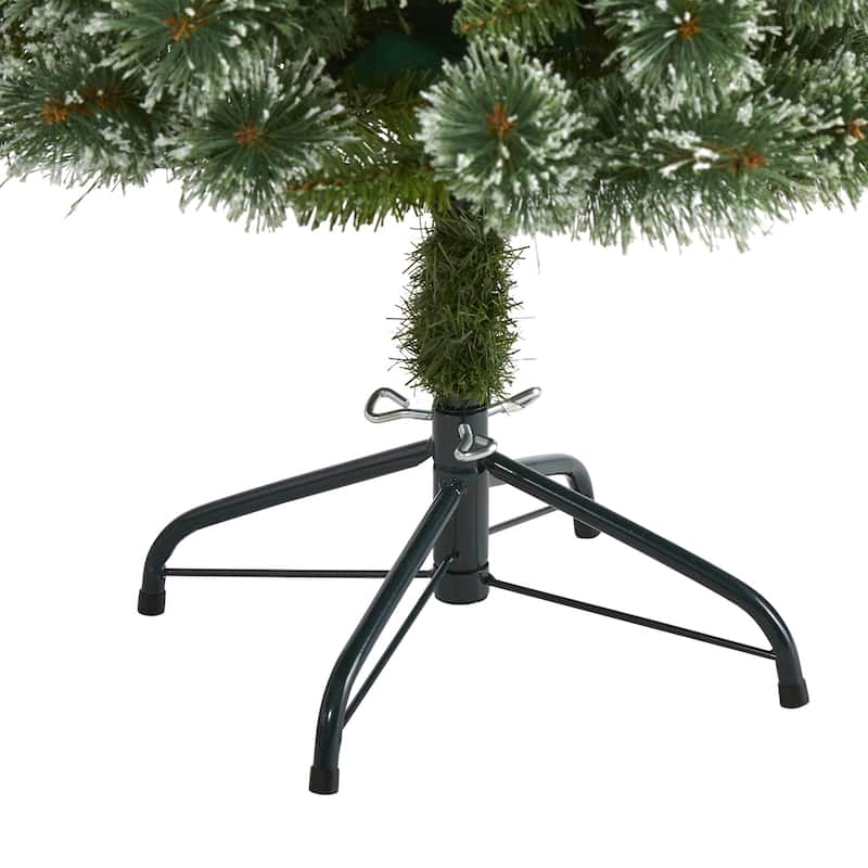 4Ft Slim Pine Christmas Tree with 100 Lights - Holiday Decor, Festive Tree, Indoor Christmas Decoration - Green - 44