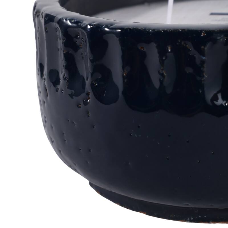 Modern Crackle-Glazed Ceramic Scented Candle - 7"
