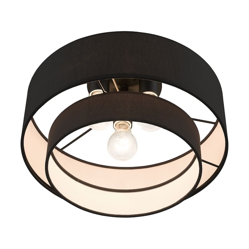 Livex Lighting 50272 Bainbridge 3 Light 15" Wide Semi-Flush Drum