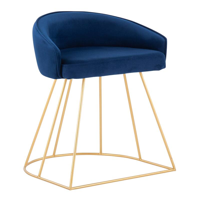 Silver Orchid Haid Velvet Upholstered Vanity Stool