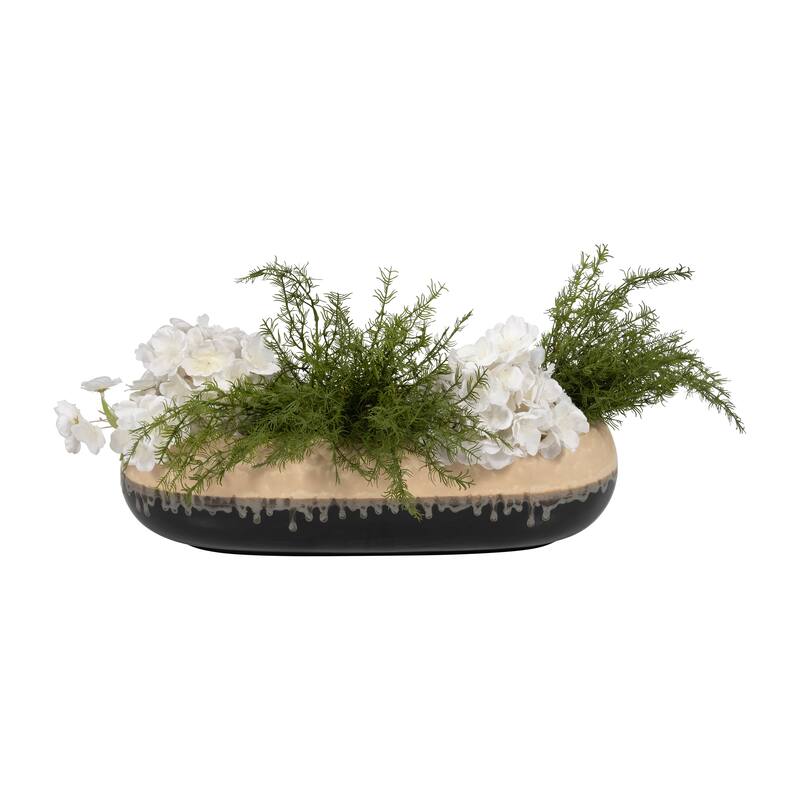 Sagebrook Home's Alondra Stoneware Ceramic Bowl - Exquisite Home Decor for Modern Tables - 20" x 8" x 6"