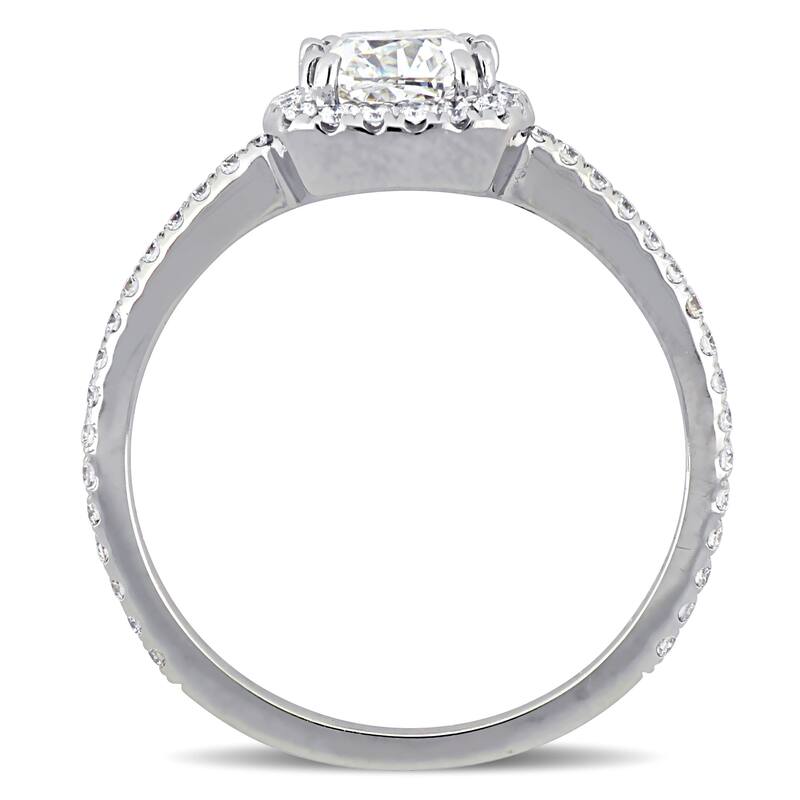 Miadora 1 1/3ct TDW Diamond Square Halo Engagement Ring in 14k White Gold