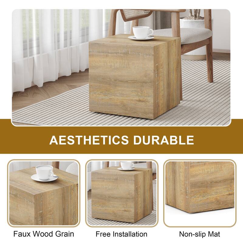 Elevate Your Living Space With This Square Mdf Coffee Table That Showcases Smooth Texture Patterns,15.7*15.7*15.7
