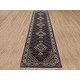 preview thumbnail 2 of 6, Shahbanu Rugs Black Tabriz Mahi Fish Design Wool And Silk Runner Hand Knotted Rug (2'9" x 12'1") - 2'9" x 12'1"