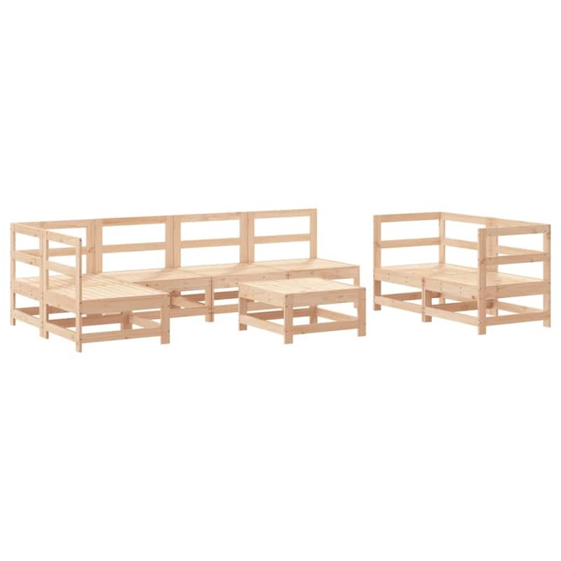 vidaXL Garden Lounge Set Natural Pine Solid pine wood, Plywood Large - 24.4 x 24.4 x 27.8