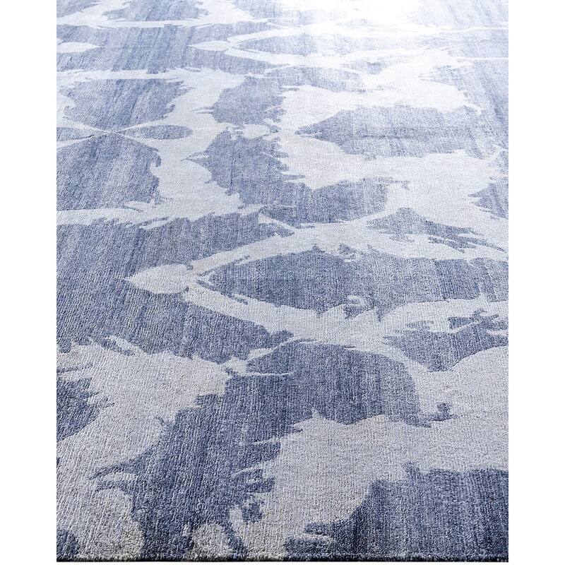 Modern One-of-a-Kind Hand-Knotted Area Rug, Blue - 9' 2" x 11' 10"