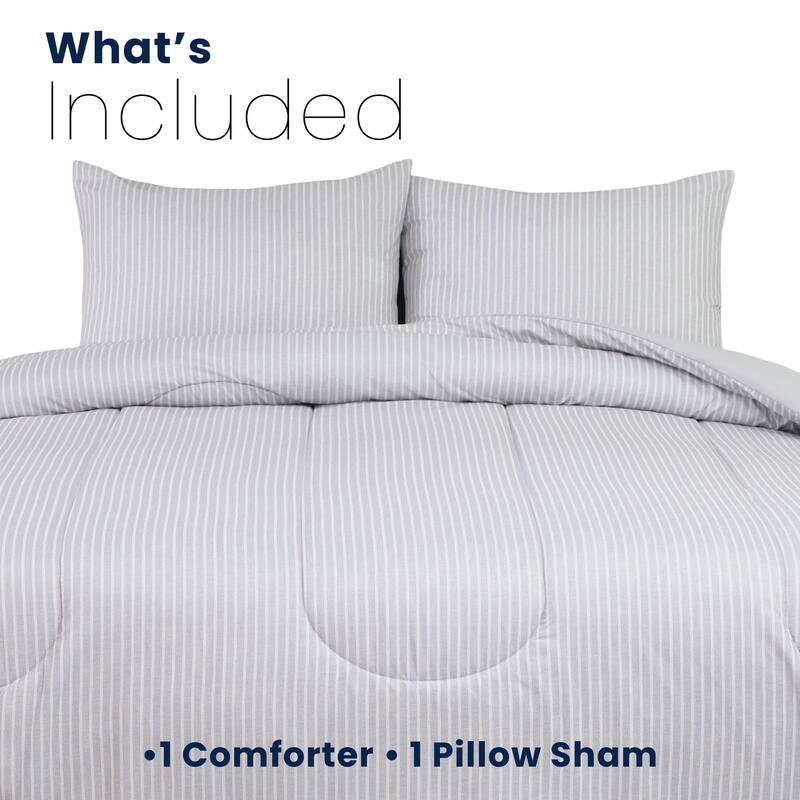 Martex Mf Reversible Comforter Pinstripe Comforter Set