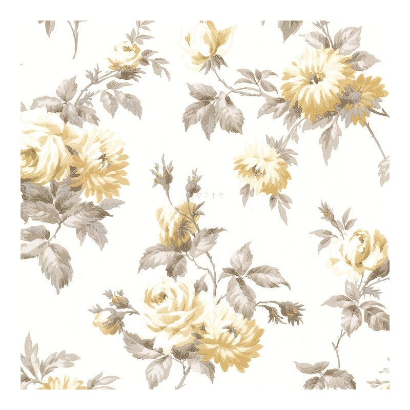 Shop Charlotte Yellow Vintage Rose Toss Wallpaper 396in X 20 5in