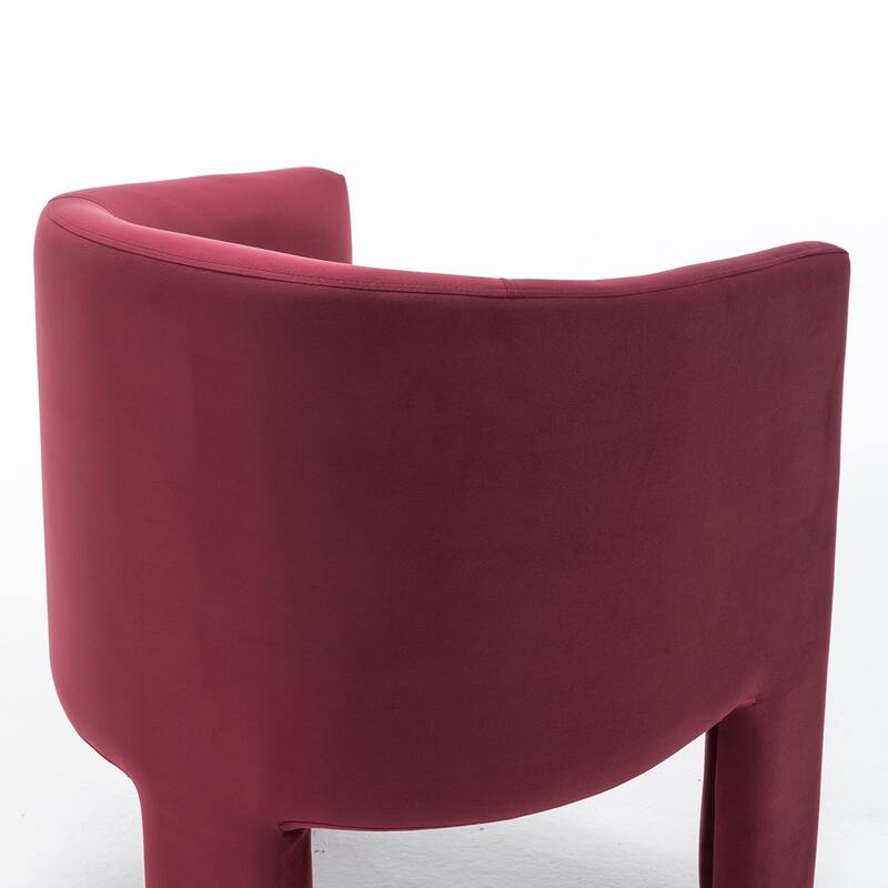 SEYNAR Modern Velvet Accent Chair, Upholstered Barrel Chair with Unique Solid Base for Living Room Soft Club Chair Set of 2