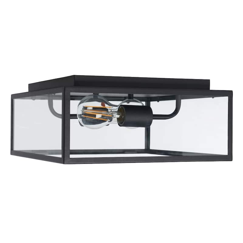 SAFAVIEH Lighting Milene 12-inch Outdoor Flush Mount - 12 In. W x 12 In. D x 6 In. H - 12Wx12Dx6H