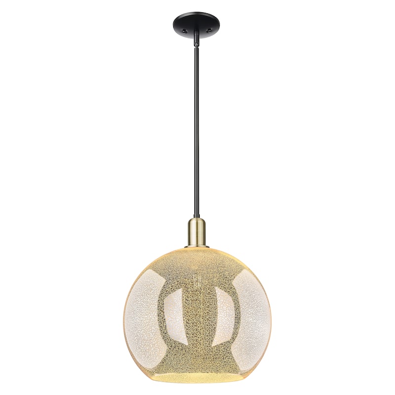 Innovations Lighting Endless Possibilities Arcadia - Athens - 1 Light 14" Stem Hung Mini Pendant - Mercury/Black Antique Brass