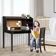 preview thumbnail 25 of 26, Kids Desk and Chair Set Study Writing Desk with Hutch and Bookshelves - 44" x 24" x 43.5" (L x W x H)