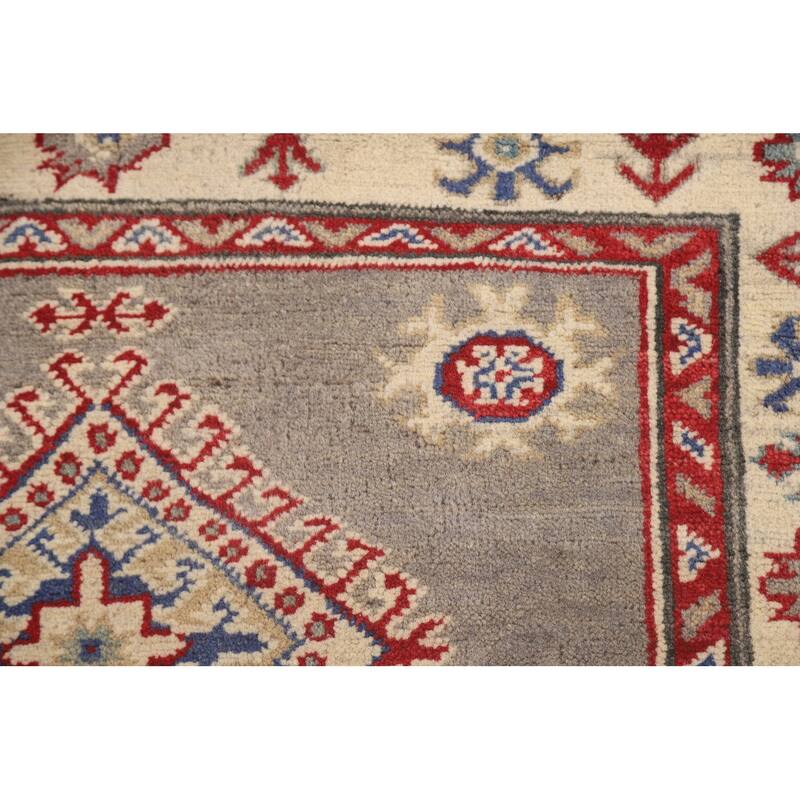 Kazak Runner Rug Handmade Geometric Wool Carpet - 2'9" x 19'3"