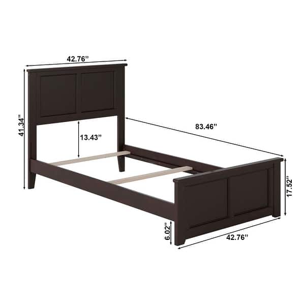 AFI Madison Twin XL Foundation Bed with Matching Footboard & Charging Station in Espresso